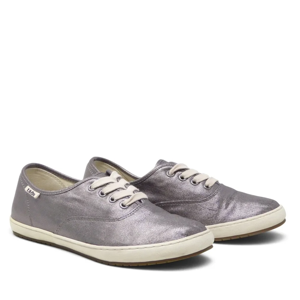 Taos Womens Guest Star Sneakers Pewter Metallic Canvas 9